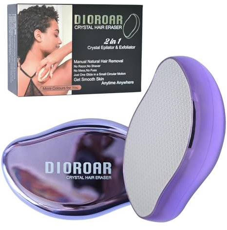 DIOROAR Kristall-Haarradiergummi, Upgrade-Kristall-Haarentferner, physikalisches Nanoglas-Haarentfernungsgerät, schmerzfreier Epilierer und Peeling für schnelle, seidig glatte Haut(Violett)