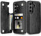 Coolden Handyhülle für Samsung Galaxy S24 Hülle Premium Leder Klappbar Hülle mit Kartenfach Ständer Magnetische Brieftasche Flip Case Stoßfeste Schutzhülle Cover für Samsung S24 Schwarz