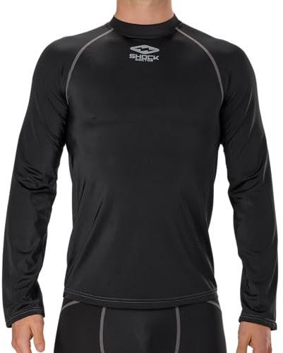 Shock Doctor Kompressions-Hockey-Langarmshirt, Schwarz, Erwachsene