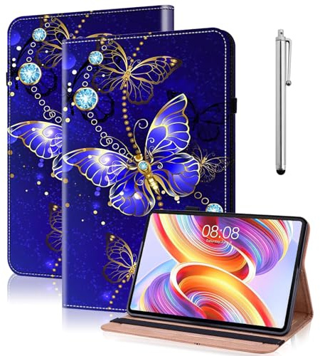 TUOLISG Hülle für Kindle Fire HD 8 & 8 Plus Tablet (12/10th Gen,2022/2020 Release) 8 PU Leder Slim Brieftasche Hülle mit Ständer KartenfachSchutzhülle Tasche - Schmetterling
