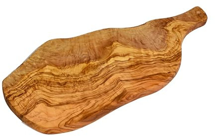 Cleminson Olive Wood Chopping, Serving and Charcuterie Board Including Carved Handle (50 x 22 cm)