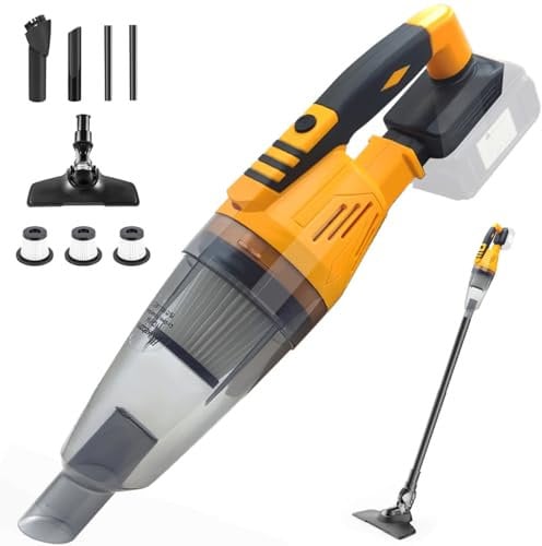 ikeborm Cordless Vacuum Cleaner for Dewalt 18V Batteries, Car Vacuum Cleaner Portable with 3 Filter for Hard Floor Car Pet Hair Cleaning (NO Battery)