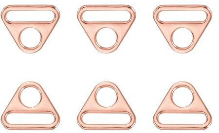 QUARKZMAN 6 Stück 0,98 Dreieck Schnallenversteller, Dreieck D-Ring Verbindungsclip für Riemen Geldbörse Rucksack Taschenzubehör, Roségold