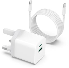 for iPhone Charger Tupneuf 25W USB C Fast Charger With 2M Cable [MFi Certified] for iPhone 15 14 13 12 11 Pro/Pro Max X XR, iPad Pro, USBC PD Wall Charging Plug UK Type C Power Adapter and 6FT Cord