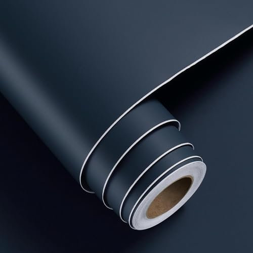 FunStick Dark Blue Self Adhesive Wallpaper Kids Bedroom Boys Dark Blue Kitchen Wallpaper Worktop Vinyl Covering Blue Sticky Back Plastic for Cupboards Furniture Kids Navy Wallpaper Bathroom 40CMx2M