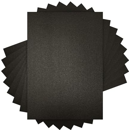 Craft Perfect Pearlescent Card A4 - Pack of 40 - Onyx Black - 250gsm Double-Sided Acid-Free Cardstock for Die Cutting & Crafting