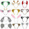 AYBUY Tier Haarreifen, 12 Pcs Plüschtierstirnband, haarreifen Kinder, Kopfbedeckung, Mottoparty, Kopfschmuck Karneval, Fasching, Halloween