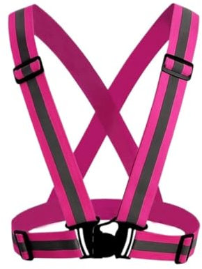 WUTIANBAO Gilet Reflechissant Gilet Réfléchissant, Équipement De Course, Gilet Haute Visibilité Réglable For La Conduite De Nuit Gilet Fluorescent De Sécurité(Rosa)