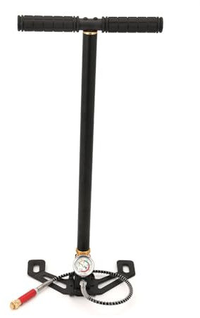 JF HOME BLISS 6000psi High Pressure Hand Pump 3 Stage PCP Air Rifle Pump with Oil and Water Separator Ergonomic Stirrup Design for Camping, Motorcycles and Automotive Tires