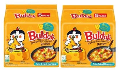 Buldaak Hot Chicken Cheese Flavour Ramen – Pack of 10 x 140g | Spicy Korean Instant Noodles with Creamy Cheese Twist | Halal Certified