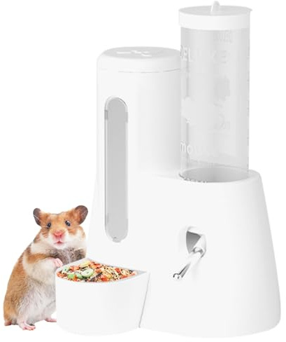 Senermter Bevitore Automatico per Conigli, Set Dispenser per Acqua e Cibo per Criceti, Alimentatore e Bevitore per Piccoli Animali come Conigli, Topi e Cincillà