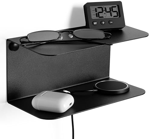 etterr Nachttisch, Beistelltisch, 1 Stück, Schwarz, 20 x 10 x 10 cm, für Schlafzimmer