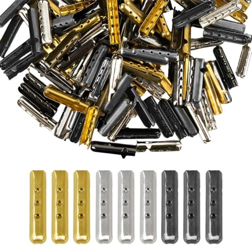 BDEPSTR Pointes de Lacets en Métal,Lot de 60 Pointes de Lacets Aglets en Métal,Embouts de Rechange,pour Chaussures de Sport,Sweats à Capuche et Pantalons
