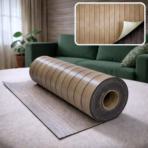 I K H E Malarka 1,8 m² SXP-Schaum Selbstklebende 3D Lamellen Wandverkleidung Rolle 60x300 cm – Lamellenoptik Holzoptik – Schall- & Wärmedämmend, Tapete für Wand & Decke ((Natur Eiche KC-1002-7))
