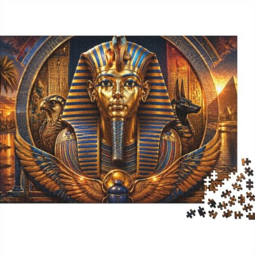 Pharao Pyramide Skarabäus 1000pcs Mini Puzzle für Familie Anspruchsvoll | 52x38cm Karton Wohnzimmer Dekor Langlebige Struktur Geburtstagsgeschenk Stressabbau