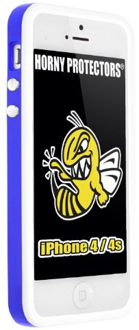 Horny Protectors Bumper für Apple iPhone 4/4S weiß/lila mit Metallbutton