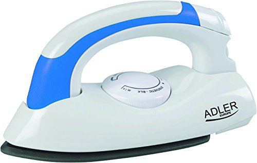 Adler AD5015 - Plancha de Viaje con mango plegable, ligera y pequeña, suela NON-STICK , ajuste temperatura, 700W