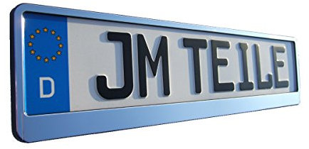 2 x Kennzeichenhalter Silber 05 Hochglanz Chrom - Optik Silver Nummernschildhalter