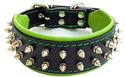 Bestia Frenchie'' Collar de Perro con púas, 100% Cuero, Acolchado Suave, Fabricado en Europa