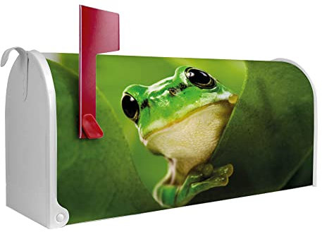 banjado® Amerikanischer Briefkasten - US Mailbox/Letterbox mit Motiv Frosch 51x22x17cm - Postkasten Stahl aus Amerika – Briefkasten amerikanisch pulverbeschichtet