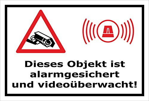 Melis-Folienwerkstatt Aufkleber - Objekt Video-überwacht - 15x10cm – S00348-017-A 20 VAR