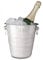Relaxdays Sektkühler Edelstahl mit Griffen, Eiseimer für Wein & Champagnerflaschen, Party, Hochzeit, Ø 21,5 cm , Silber, 21.5 x 21.5 x 20.5 cm