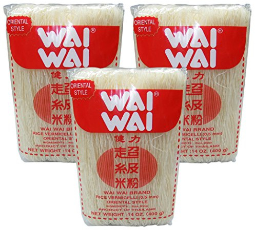 [ 3x 400g ] WAI WAI BRAND Reisnudeln / Rice Vermicelli 0,5mm / Orientel Style