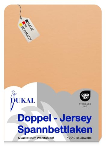 Dukal | Spannbettlaken oval für Kinderwagen Stubenwagen Wiegen Beistellbett | 46x82 – 47x82 cm | aus hochwertigem DOPPEL-Jersey | 100% Baumwolle | Farbe: apricot