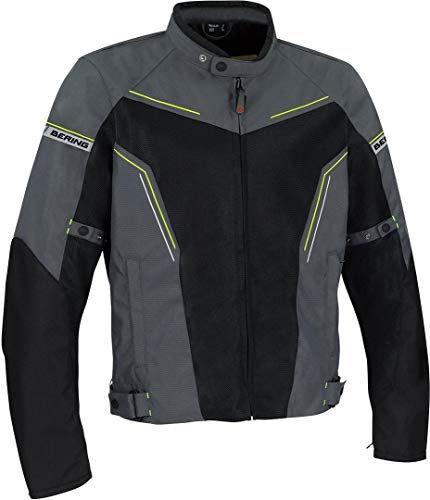 BERING Motorradjacken CANCUN, Grau/Schwarz/Gelb, Größe L