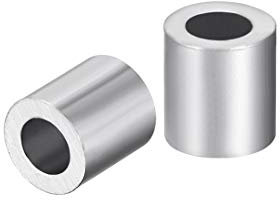 sourcing map 50Pcs M4 Aluminumlegierung Hülse 4mm Stahldrahtseil Knopfanschlagklemmen