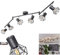 Deckenleuchte Gullspang, Deckenlampe aus Metall in Anthrazit, 6-flammig, mit verstellbaren Strahlern, 6 x E14-Fassung, moderner Spot mit Gittern, ohne Leuchtmittel