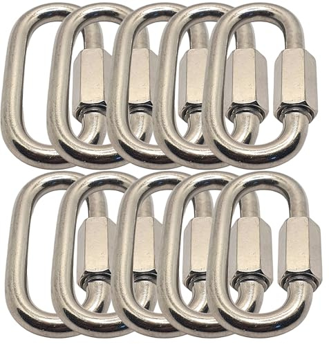 Quick Chain Link Repair Carabiner, Marine A4 Stainless Steel 316 Shackle