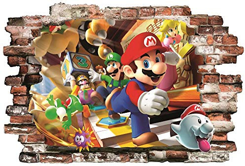 BOARA Wandaufkleber, Wandbilder Mario, Wandtattoo1 Blatt Super Mario Pattern 780mmX 560mm