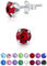 Pendientes Mujer Rojos en Plata de Ley 925 con Cristales Swarovski 5 mm - Pendientes Rubí - Pendientes de Colores Rojo Rubí