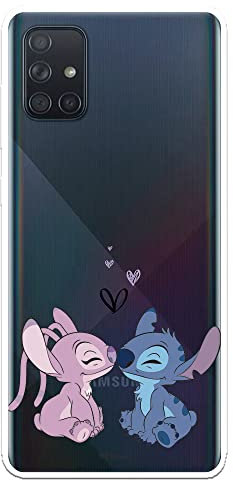 THE HOUSE OF CARCASES Offizielle Lilo & Stitch-Hülle für Samsung Galaxy A71 Angel & Stitch Kiss zum Schutz Ihres Mobiltelefons. Flexible Silikonhülle, offiziell lizenziert von Disney