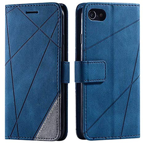 SONWO Case for iPhone SE 2020 / iPhone 7 / iPhone 8 Case, Premium Leather Flip Wallet Case Magnetic Closure Card Slots Kickstand Phone Case for iPhone SE 2020 / iPhone 7 / iPhone 8, Blue
