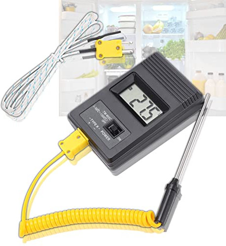 Thermomètre numérique, capteur de thermomètre LCD sonde de température industrielle de haute précision prise standard de type K Portable
