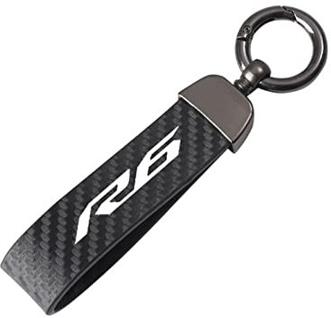 SXHM Motorrad Schlüsselanhänger Für Yamaha YZF R6 2016 2017 2018 2019 2020 YZFR6 YZF-R6 Schlüsselband Schlüssel Kohlefaser (Farbe : Schwarz, Size Normal), Einheitsgröße