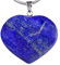 Lebensquelle Plus Herzanhänger aus echtem Edelstein 2x2 cm | Anhänger Herz mit silberfarbener Öse (Lapislazuli)