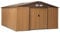 Outsunny Casetta da Giardino 12.4m² con Fondazione, 4 Prese d'Aria e 2 Porte Scorrevoli, Capanno Porta Attrezzi in Lamiera d'Acciaio, 340x386x200 cm, Giallo