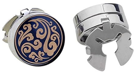 Couvre Bouton de Chemise Bleu | Cache Boutons de Manchette | Boutons de Manchette pour Chemises Homme | Cadeau Mariage Affaires en Acier inoxydable | Cache Bouton de Chemise
