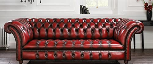 jvmoebel Chesterfield Couch Polster Sofa XXL Big Sofas 3 Sitzer Textil Leder Winchester-B