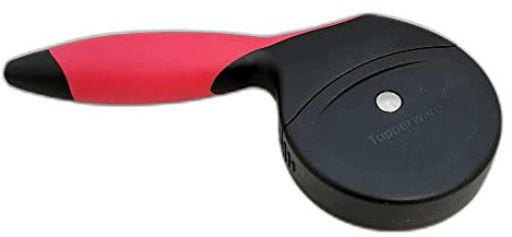 Tupperware Rad-Profi Pizzaschneider Pizzaroller und Teigschneider in Einem rot schwarz Pizza Schneider Teig Roller