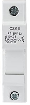 MGTCAR RT18PV Serie 35 mm Standard-Schienenverbindung für Sonnensystemschutz 1P DC 1000 V 1500 V Photovoltaik PV Sicherungshalter (Farbe: RT18PV-32, Größe: Sicherungshalter)