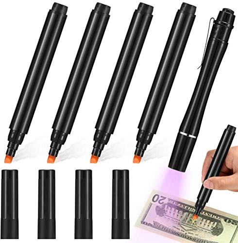Geiserailie 5 Pcs Counterfeit Money Detector Marker Pen Fake Bill Checker