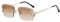 kachawoo Rahmenlose Rechteck Sonnenbrille Randlose Sonnenbrille mit gravierten Kanten Braun Blau Grau Sonnenschirme Unisex (gold with brown)