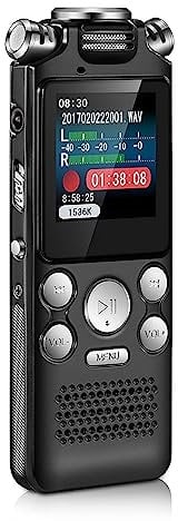Docooler 8GB Voice Recorder Noise Cancelling Audio Recorder Double Microphone for HD Voice Activated Recording Metal Case