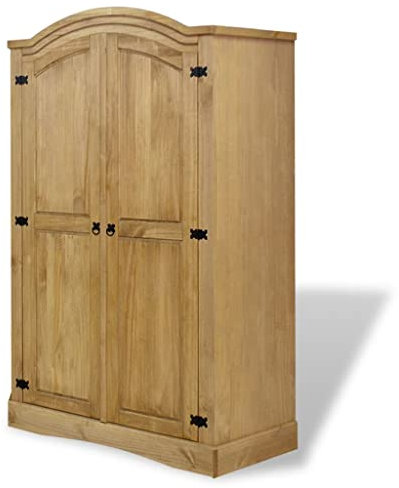 Wardrobe Mexican Pine Corona Range 2 Doors,Item colour-Brown