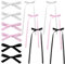 12 Pezzi Fermagli per Capelli con Fiocco, Carino Nero Bianco Rosa Bow Hair Clip Mollette con Fiocco Fermagli per Capelli con Fiocco in Nastro per Donne Ragazze Regalo (6 Corti 6 Lunghi)