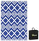 Outsunny Reversible Outdoor Rug with Carry Bag, Waterproof Plastic Straw Mat for Garden, Deck, RV, Picnic, Beach, Camping, 182 x 274cm, Blue and White